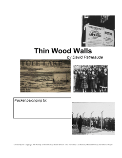 Thin Wood Walls by David Patneaude Packet belonging to: