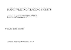 HANDWRITING TRACING SHEETS ©Sound Foundations