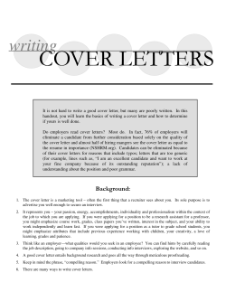 COVER LETTERS writing