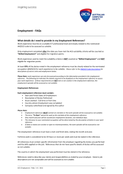 Employment - FAQs