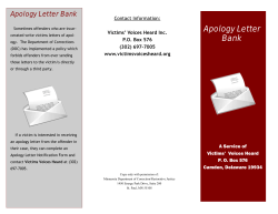Apology Letter Bank Apology Letter Bank Contact Information: