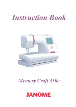 Instruction Book Memory Craft 350e