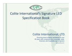Colite International’s Signature LED  Specification Book Colite International, LTD.
