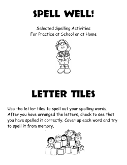 Spell Well! Letter Tiles