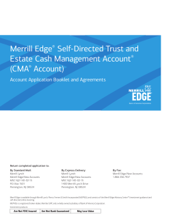 Merrill Edge Self-Directed Trust and Estate Cash Management Account