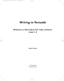 Writing to Persuade Minilessons to Help Students Plan, Draft, and Revise,