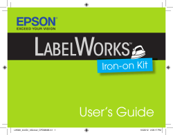 User’s Guide Iron-on Kit LW300_IronOn_UGcover_CPD38096.in1   1 10/22/12   2:05:17 PM