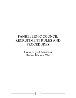 PANHELLENIC COUNCIL RECRUITMENT RULES AND PROCEDURES