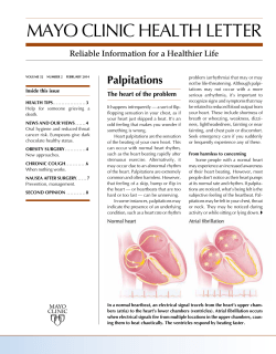 MAYO CLINIC HEALTH LETTER Palpitations Reliable Information for a Healthier Life