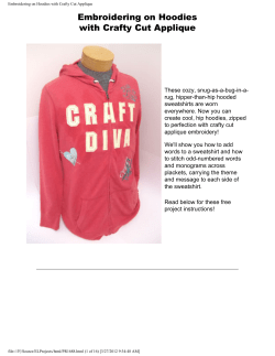Embroidering on Hoodies with Crafty Cut Applique