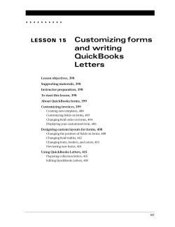 Customizing forms and writing QuickBooks Letters