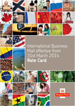International Business Mail effective from 31st March 2014 Rate Card