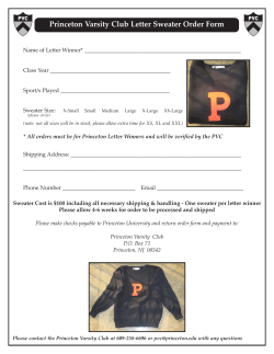 Princeton Varsity Club Letter Sweater Order Form