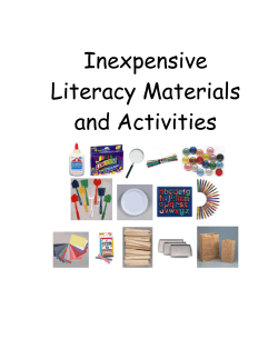 Inexpensive Literacy Materials and Activities