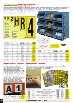Identification Self-Adhesive Numbers &amp; Letters