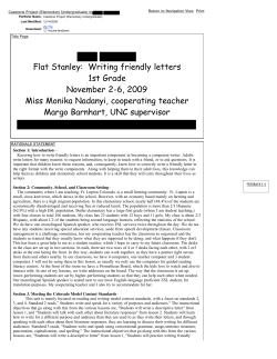 Flat Stanley:  Writing friendly letters 1st Grade November 2-6, 2009
