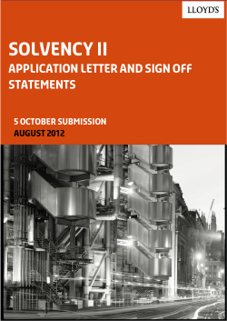 Solvency II Application letter and sign off statements