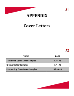 APPENDIX  Cover Letters