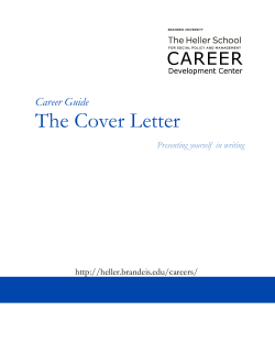 The Cover Letter Career Guide Presenting yourself  in writing