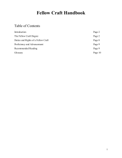 Fellow Craft Handbook Table of Contents