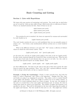 Basic Counting and Listing Section 1: Lists with Repetitions