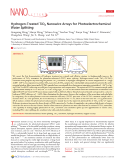 Hydrogen-Treated TiO Nanowire Arrays for Photoelectrochemical Water Splitting