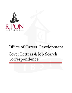Office of Career Development Cover Letters &amp; Job Search Correspondence