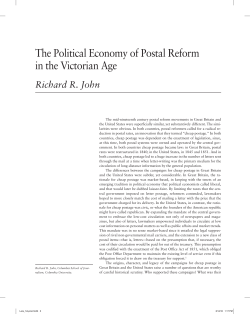 The Political Economy of Postal Reform in the Victorian Age