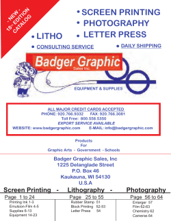 SCREEN PRINTING PHOTOGRAPHY LETTER PRESS LITHO