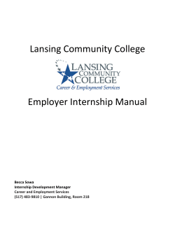 Lansing Community College  Employer Internship Manual Becca Sowa