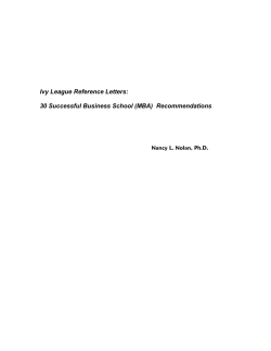 Ivy League Reference Letters: 30 Successful Business School (MBA)  Recommendations