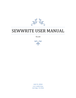 SEWWRITE USER MANUAL V1.2.6 JULY 9, 2014