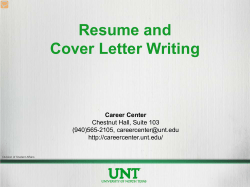 Resume and Cover Letter Writing  Career Center