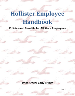 Hollister Employee Handbook Policies and Benefits for All Store Employees