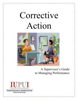 Corrective Action A Supervisor’s Guide to Managing Performance