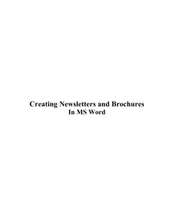 Creating Newsletters and Brochures In MS Word