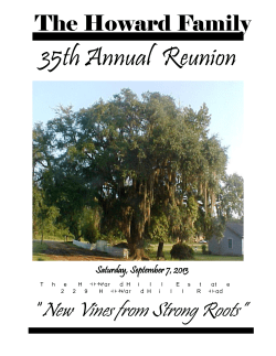 35th Annual  Reunion The Howard Family  New Vines from Strong Roots”