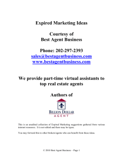 Expired Marketing Ideas  Courtesy of Best Agent Business
