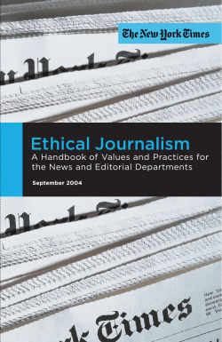 Ethical Journalism A Handbook of Values and Practices for September 2004