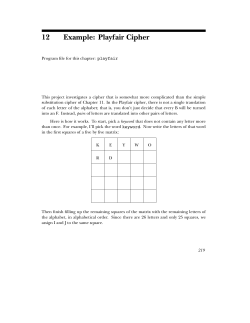 12 Example: Playfair Cipher
