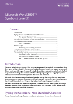 Microsoft Word 2007™ Symbols (Level 3) Contents