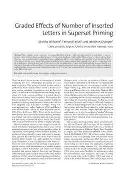 Graded Effects of Number of Inserted Letters in Superset Priming Marijke Welvaert
