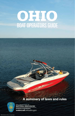 OHIO BOAT OPERATORS GUIDE A summary of laws and rules watercraft