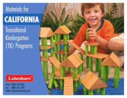CALIFORNIA Materials for Transitional Kindergarten