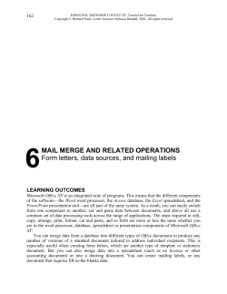 6  MAIL MERGE AND RELATED OPERATIONS LEARNING OUTCOMES