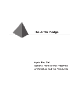 The Archi Pledge Alpha Rho Chi National Professional Fraternity