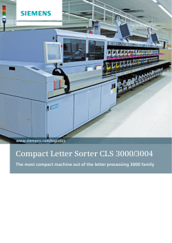 Compact Letter Sorter CLS 3000/3004 www.siemens.com/logistics