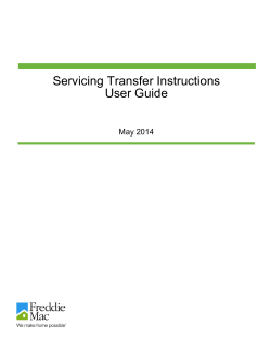 Servicing Transfer Instructions User Guide  May 2014