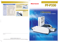 Automated Air Suction Fed Paper Folder  PF-P330 PF-P330 Major Specifications