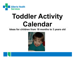 Toddler Activity Calendar